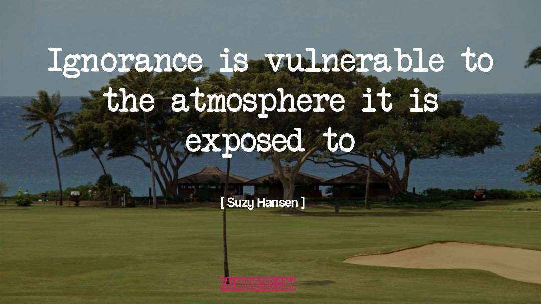 Suzy Hansen Quotes: Ignorance is vulnerable to the