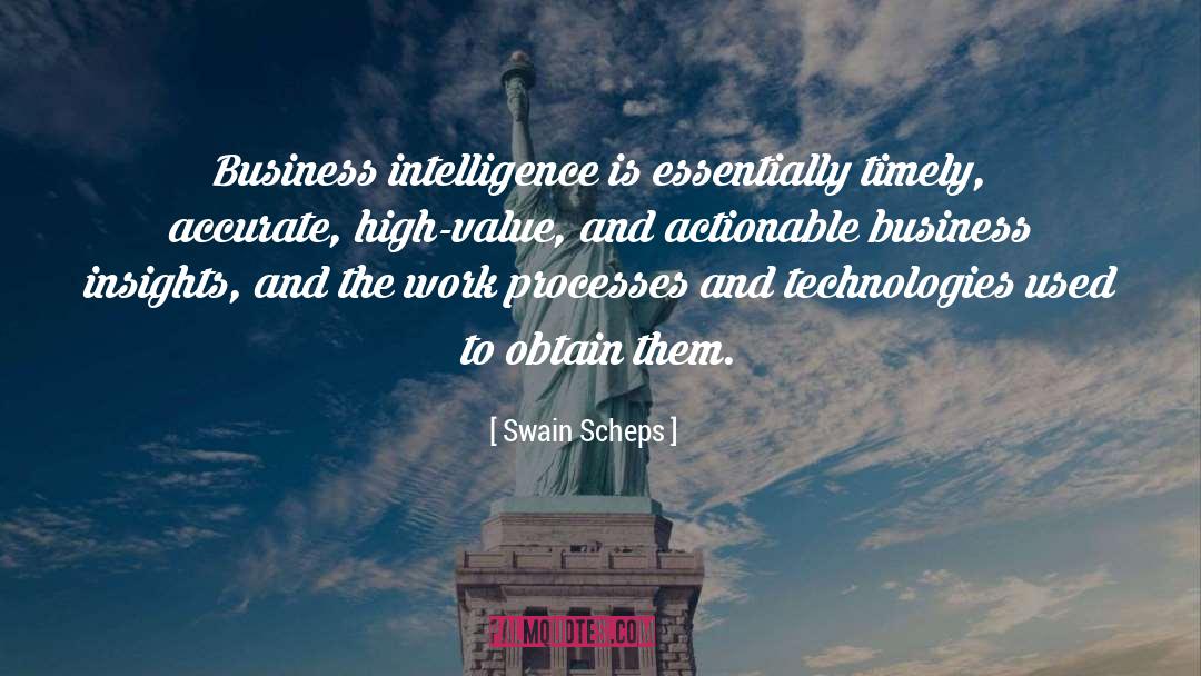Swain Scheps Quotes: Business intelligence is essentially timely,