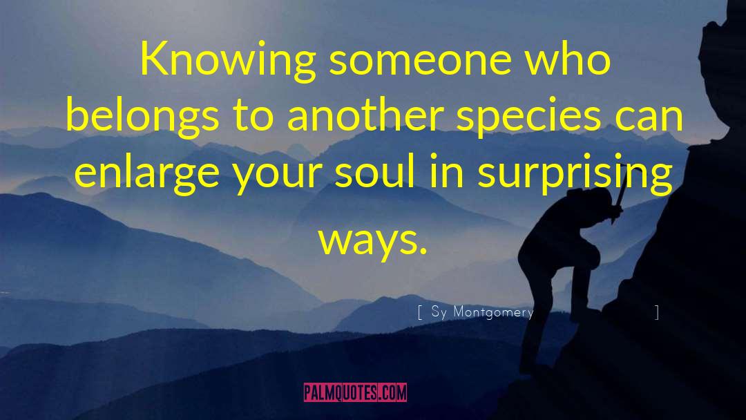 Sy Montgomery Quotes: Knowing someone who belongs to