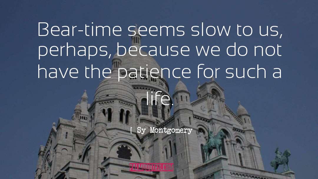 Sy Montgomery Quotes: Bear-time seems slow to us,