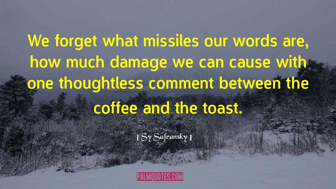 Sy Safransky Quotes: We forget what missiles our