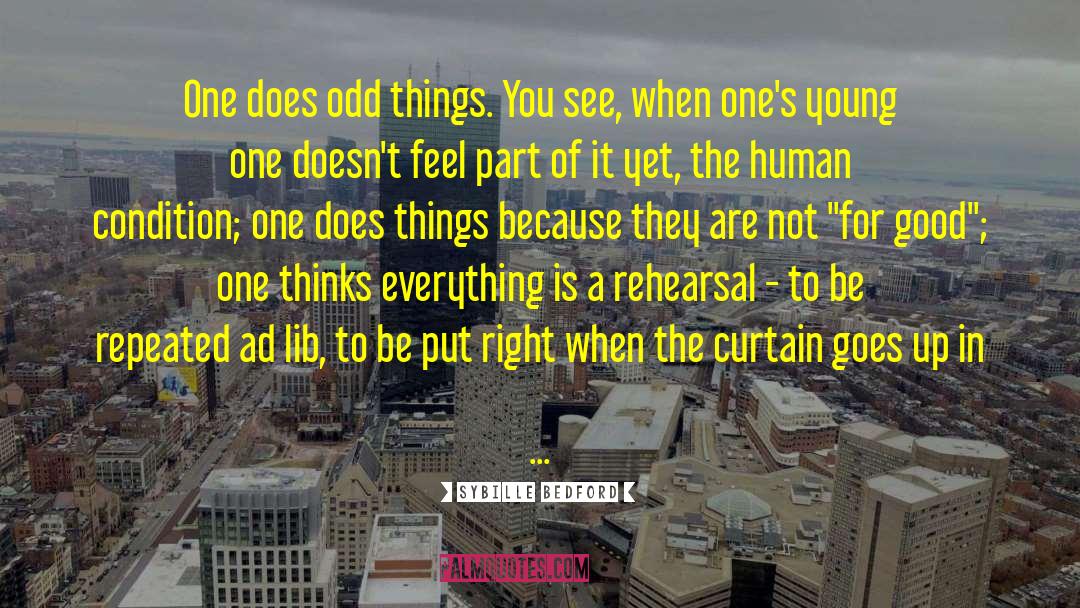 Sybille Bedford Quotes: One does odd things. You