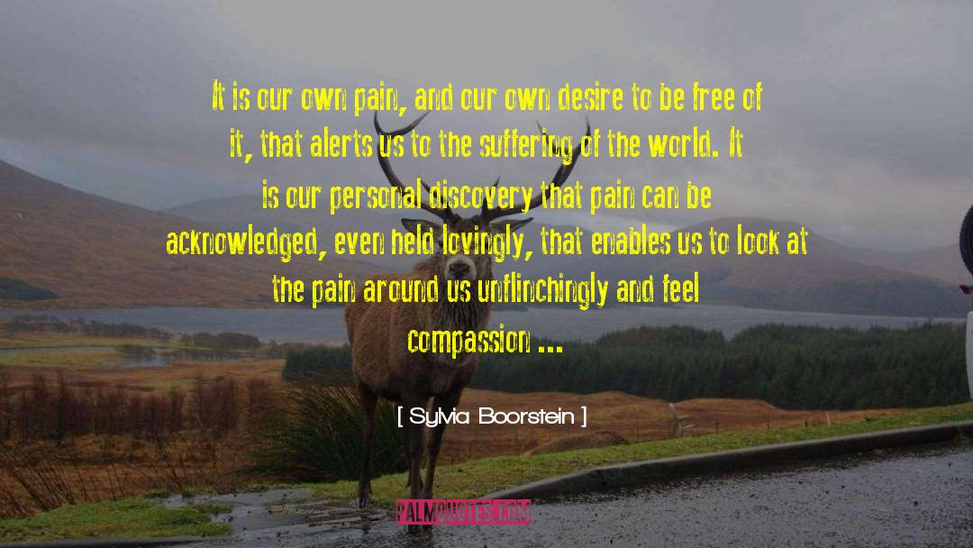 Sylvia Boorstein Quotes: It is our own pain,