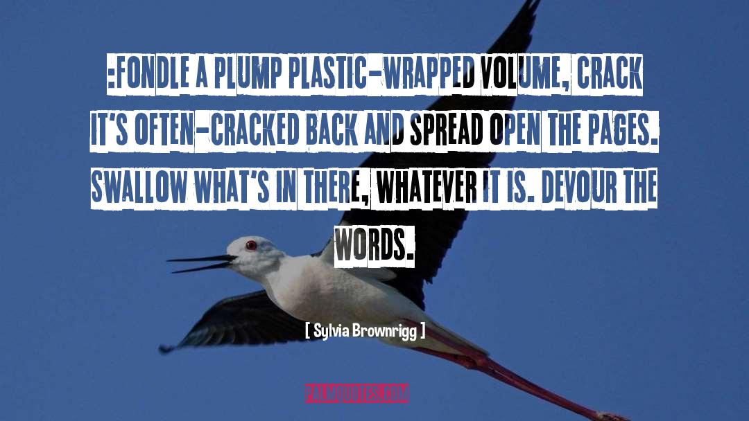 Sylvia Brownrigg Quotes: :fondle a plump plastic-wrapped volume,