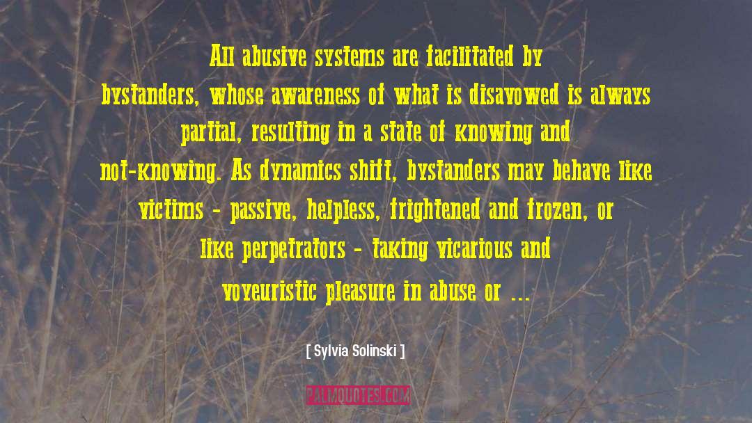 Sylvia Solinski Quotes: All abusive systems are facilitated