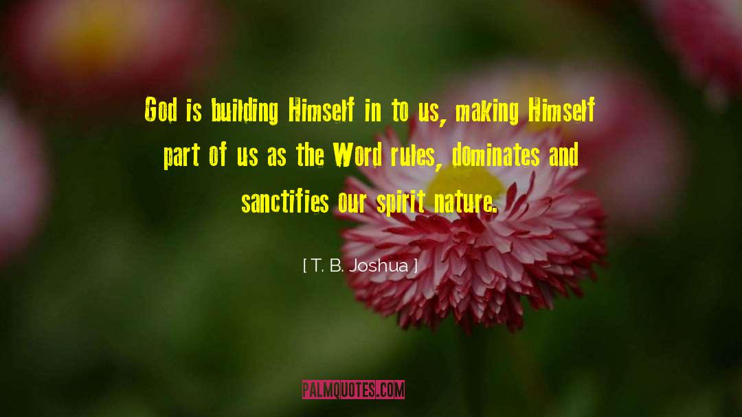 T. B. Joshua Quotes: God is building Himself in