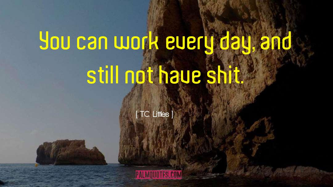 T.C. Littles Quotes: You can work every day,