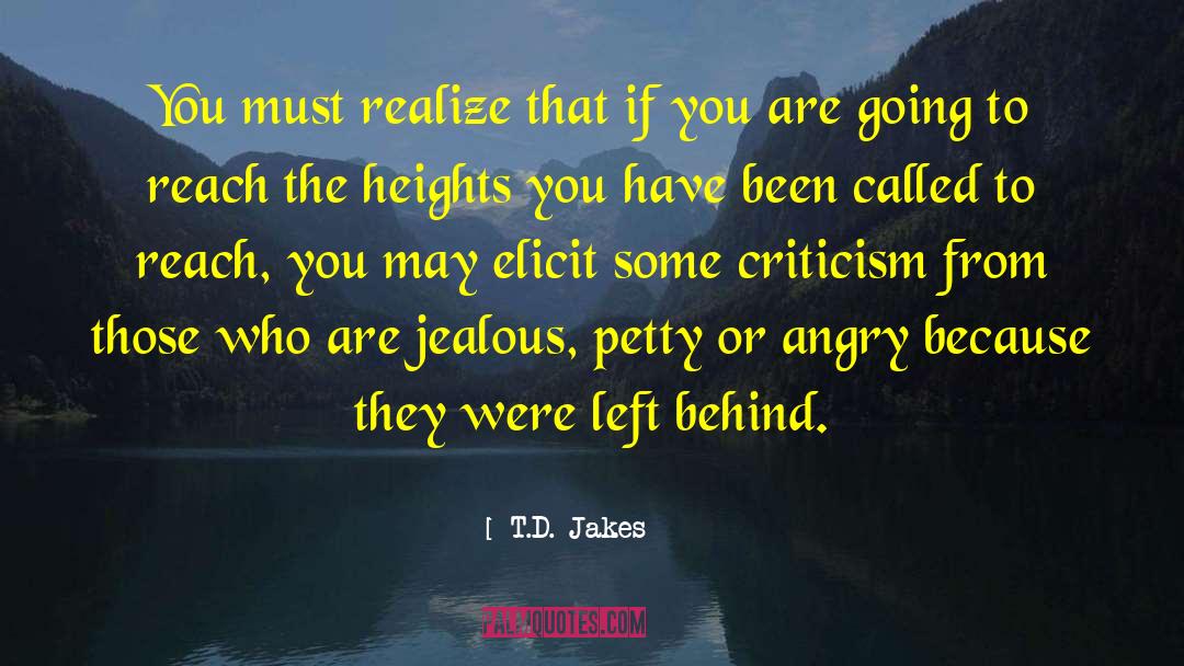 T.D. Jakes Quotes: You must realize that if