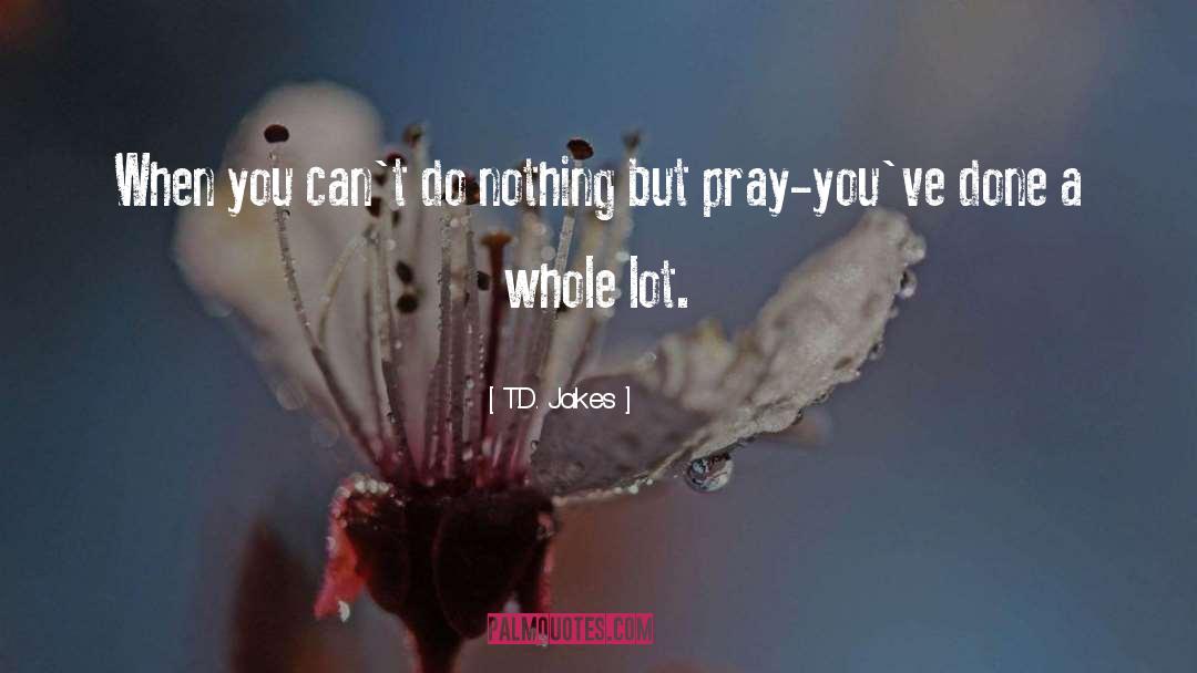 T.D. Jakes Quotes: When you can't do nothing