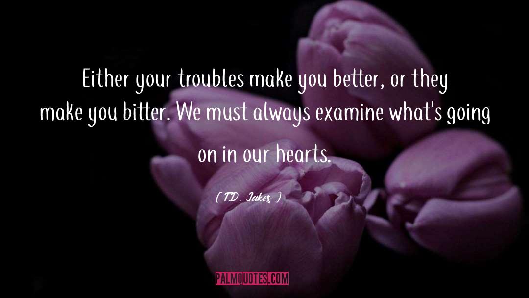T.D. Jakes Quotes: Either your troubles make you