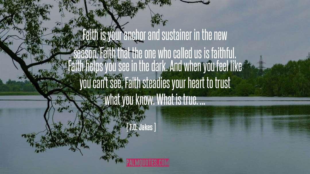 T.D. Jakes Quotes: Faith is your anchor and