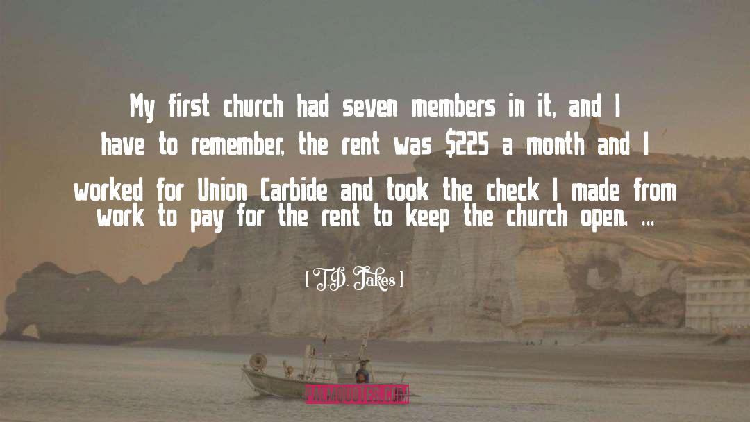 T.D. Jakes Quotes: My first church had seven