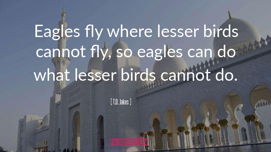 T.D. Jakes Quotes: Eagles fly where lesser birds