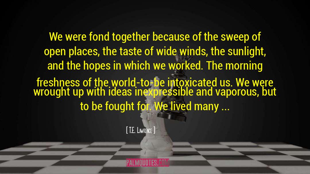 T.E. Lawrence Quotes: We were fond together because