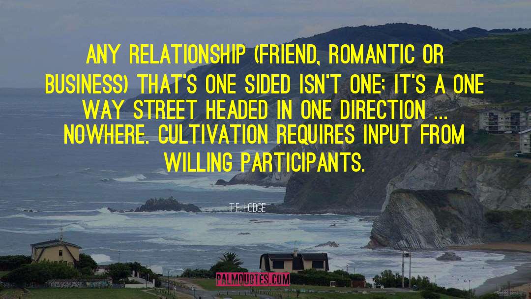 T.F. Hodge Quotes: Any relationship (friend, romantic or