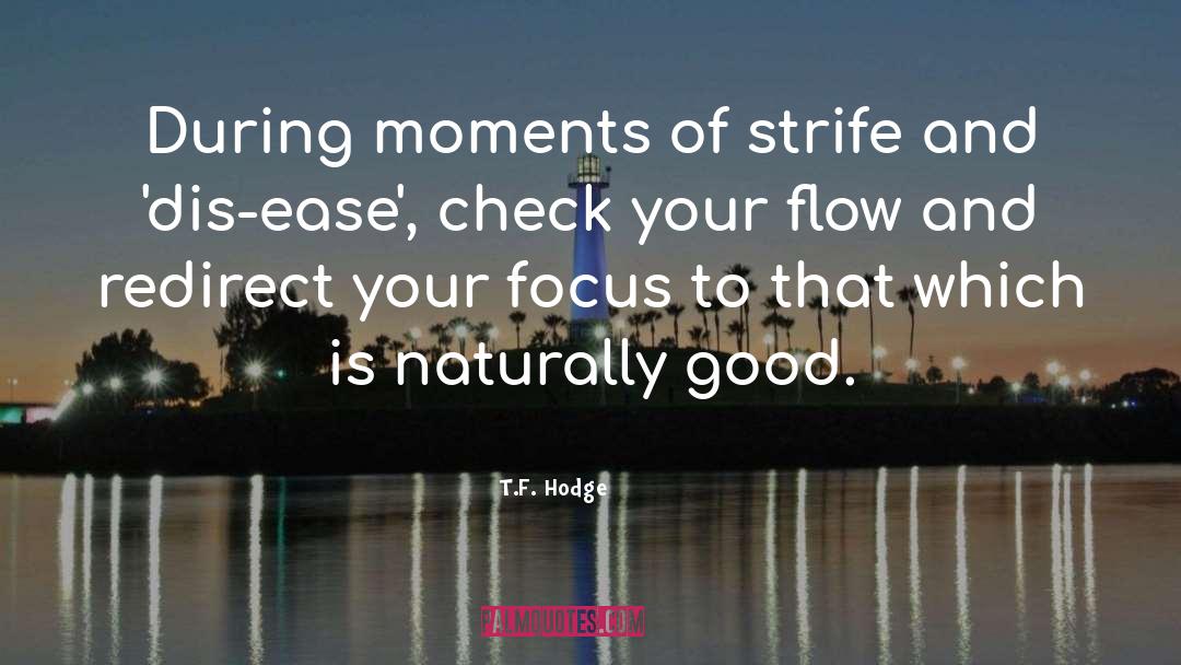 T.F. Hodge Quotes: During moments of strife and