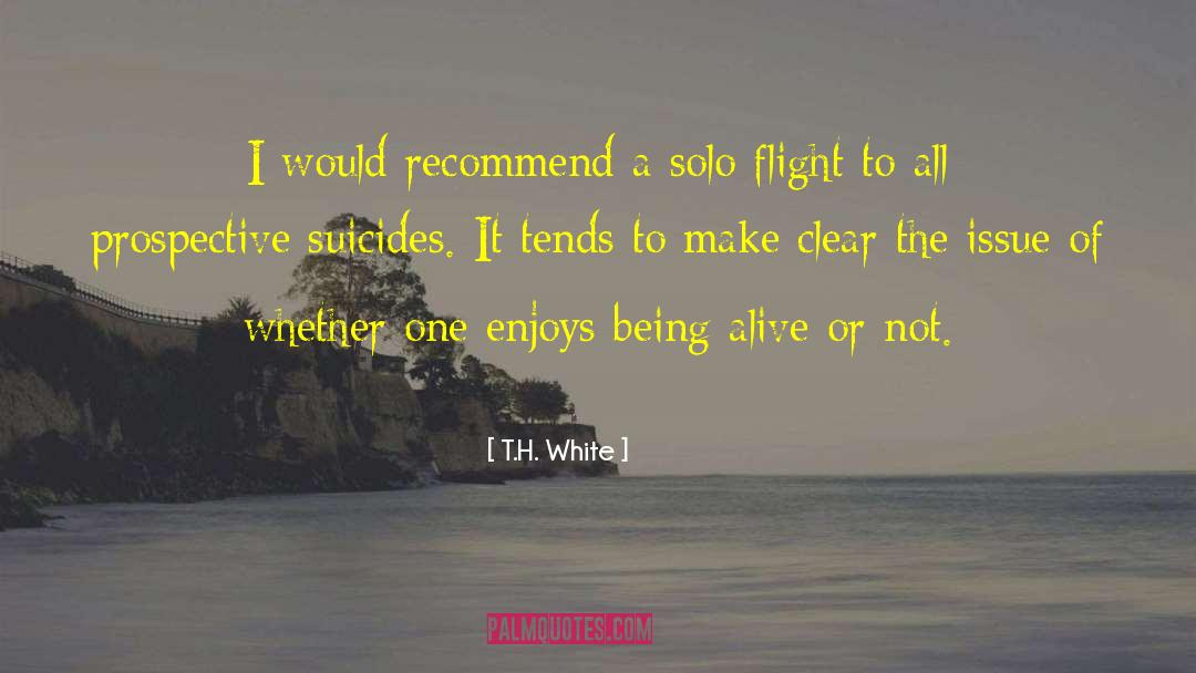 T.H. White Quotes: I would recommend a solo