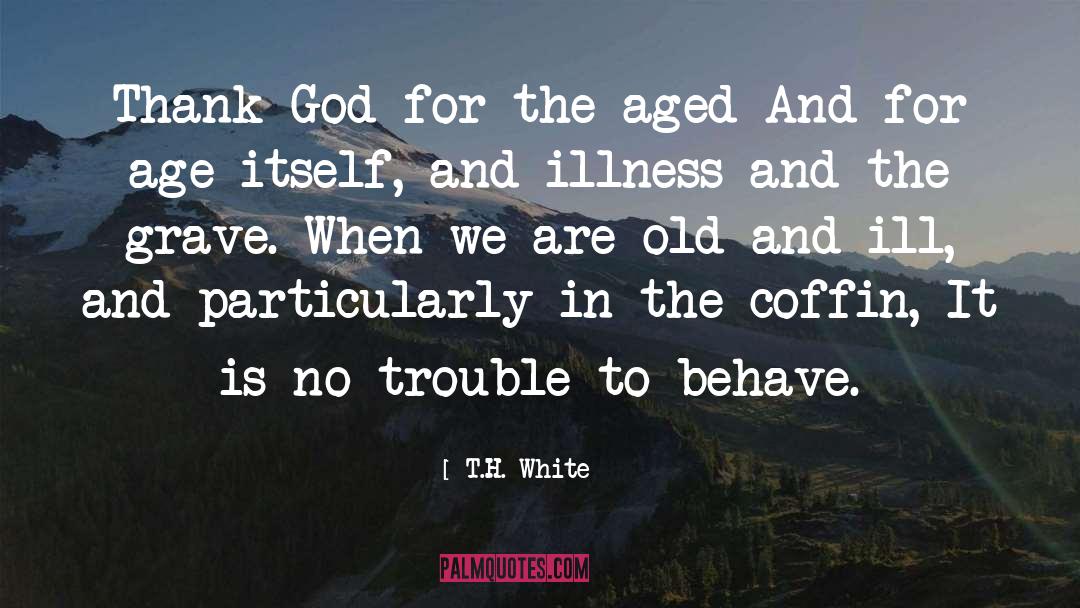 T.H. White Quotes: Thank God for the aged