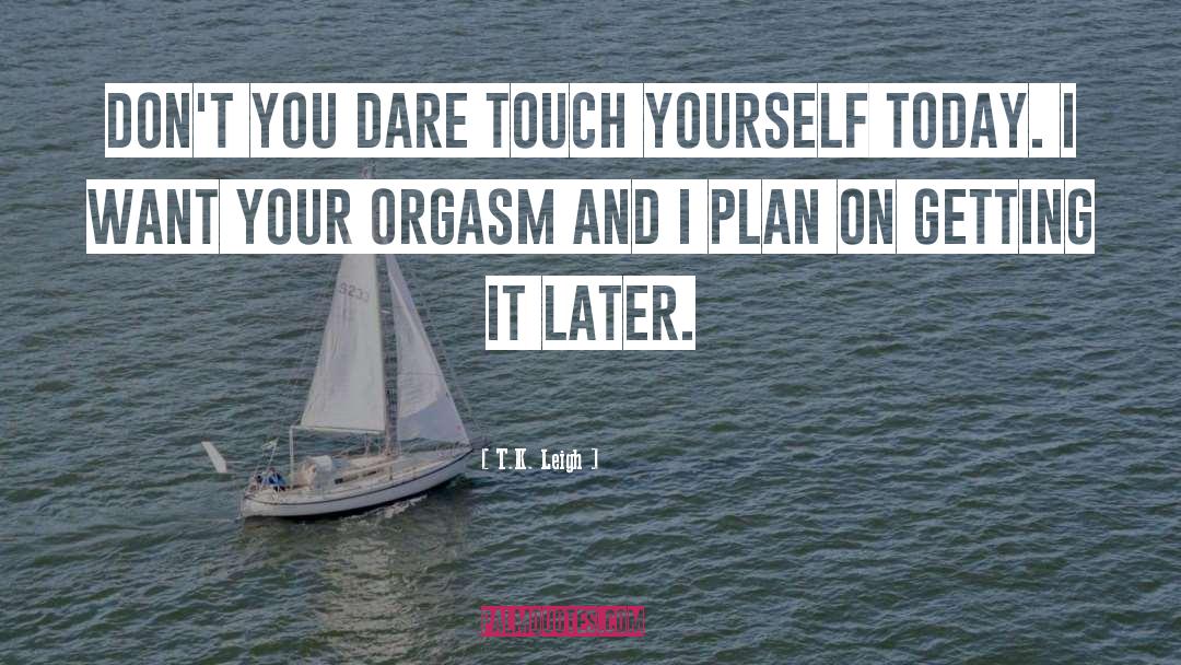 T.K. Leigh Quotes: Don't you dare touch yourself