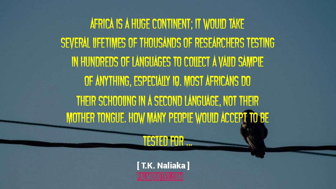T.K. Naliaka Quotes: Africa is a huge continent;