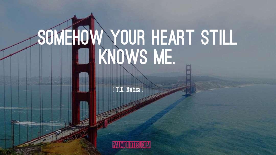 T.K. Naliaka Quotes: Somehow your heart still knows