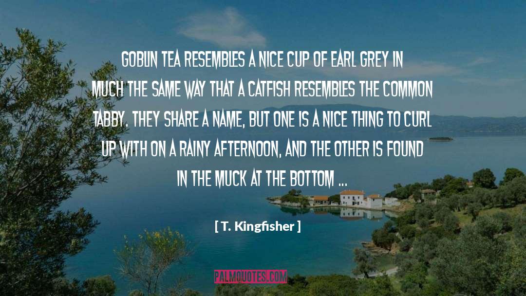 T. Kingfisher Quotes: Goblin tea resembles a nice