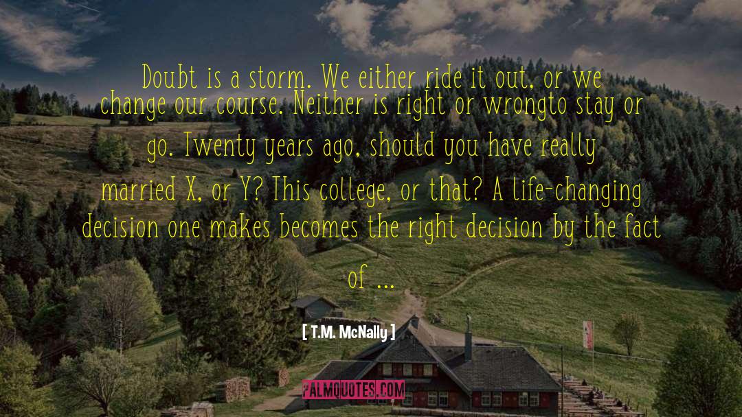 T.M. McNally Quotes: Doubt is a storm. We