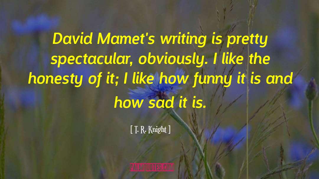 T. R. Knight Quotes: David Mamet's writing is pretty