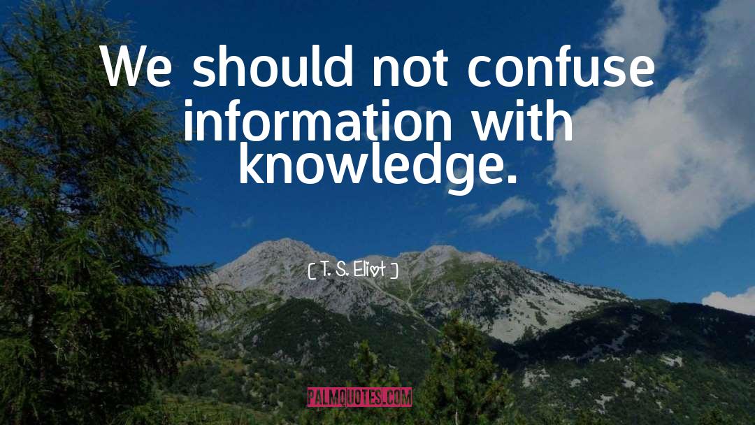 T. S. Eliot Quotes: We should not confuse information