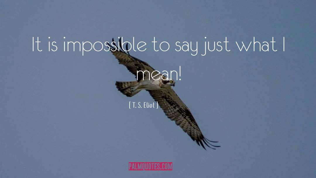 T. S. Eliot Quotes: It is impossible to say