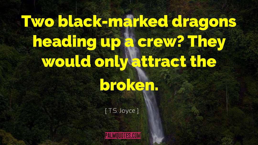 T.S. Joyce Quotes: Two black-marked dragons heading up
