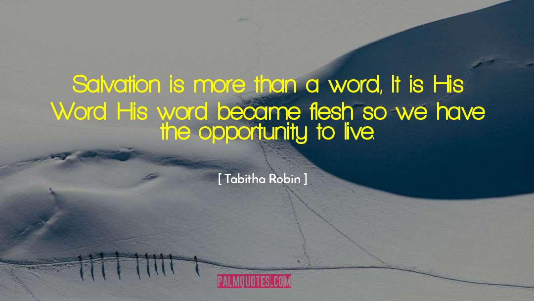 Tabitha Robin Quotes: Salvation is more than a
