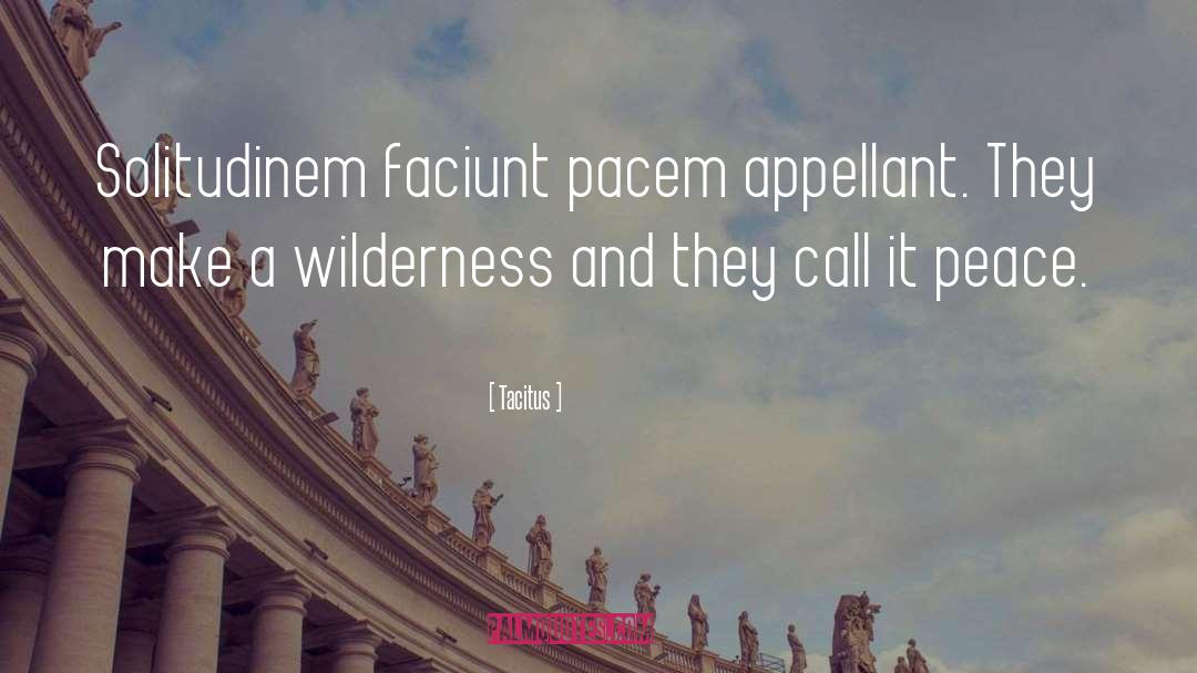 Tacitus Quotes: Solitudinem faciunt pacem appellant. They