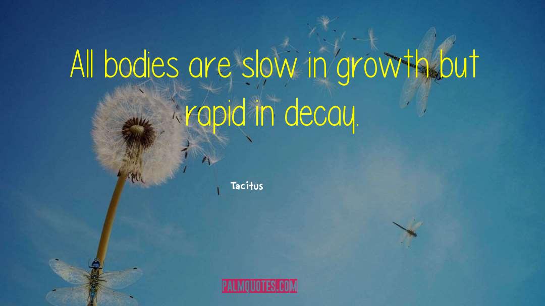 Tacitus Quotes: All bodies are slow in