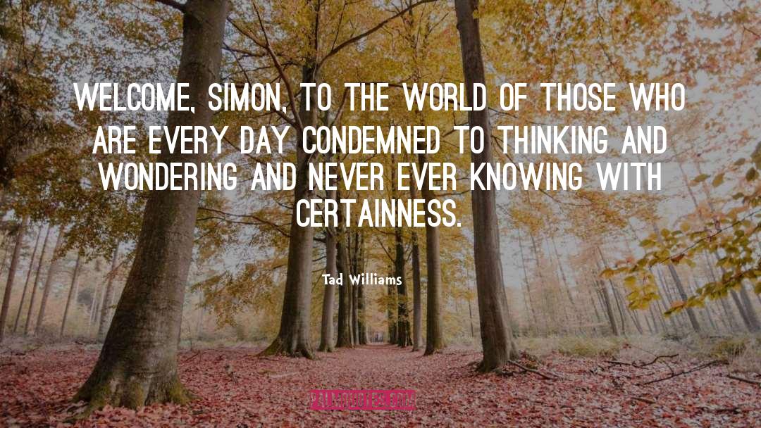 Tad Williams Quotes: Welcome, Simon, to the world