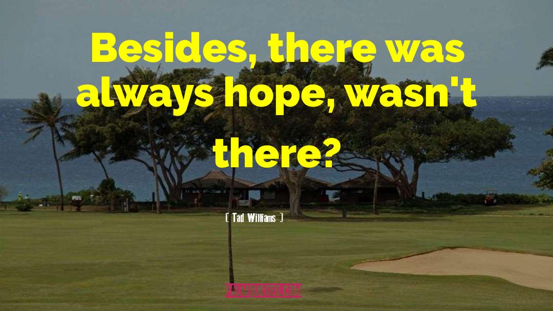Tad Williams Quotes: Besides, there was always hope,