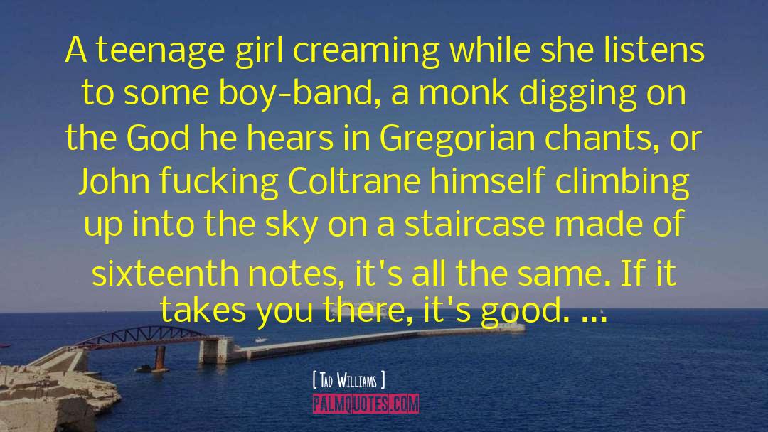 Tad Williams Quotes: A teenage girl creaming while