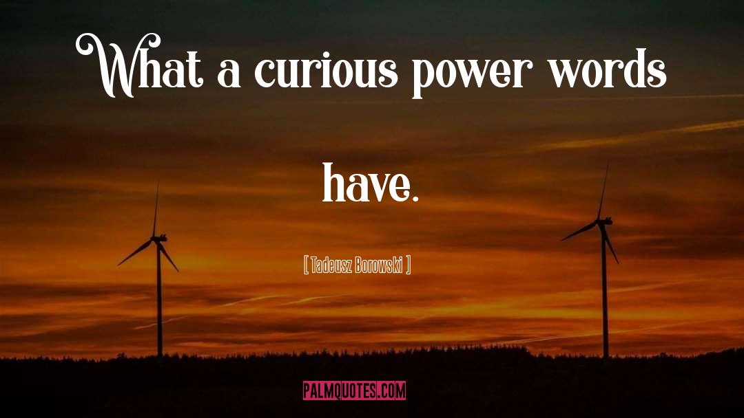 Tadeusz Borowski Quotes: What a curious power words