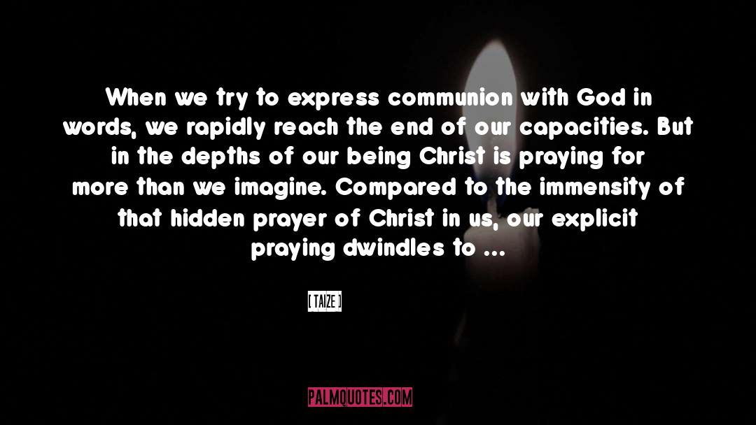 Taize Quotes: When we try to express