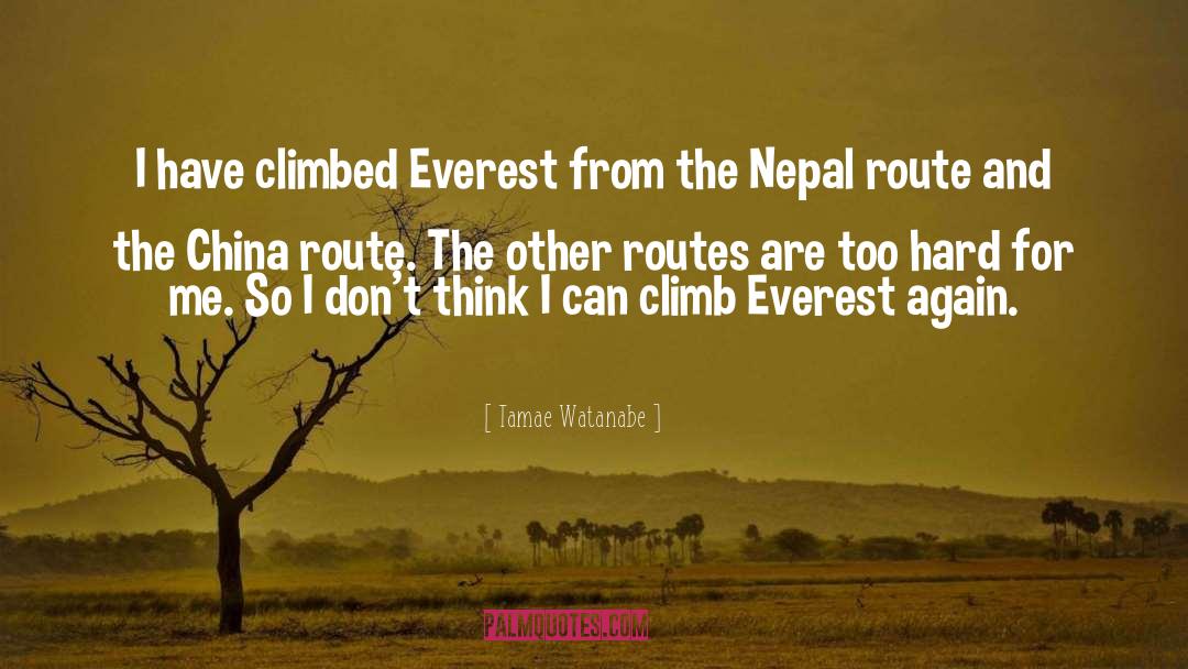 Tamae Watanabe Quotes: I have climbed Everest from