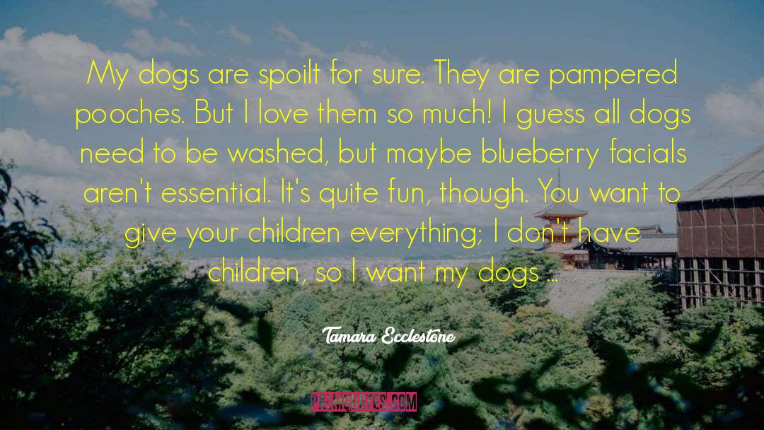 Tamara Ecclestone Quotes: My dogs are spoilt for