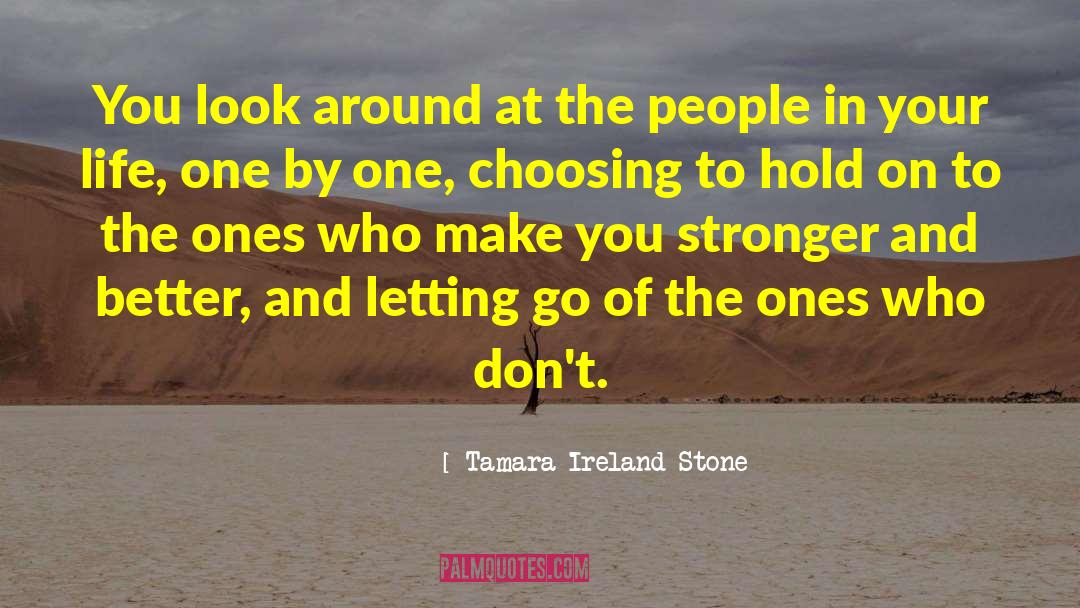 Tamara Ireland Stone Quotes: You look around at the