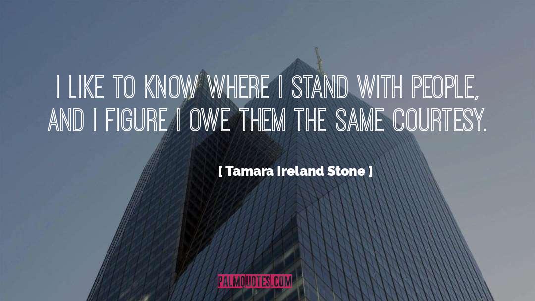 Tamara Ireland Stone Quotes: I like to know where