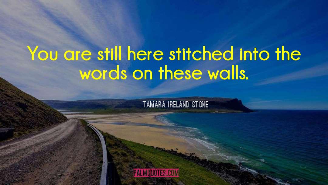 Tamara Ireland Stone Quotes: You are still here stitched