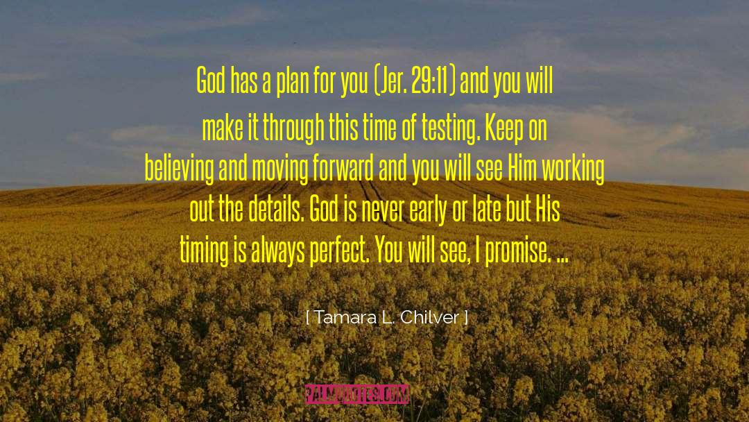 Tamara L. Chilver Quotes: God has a plan for