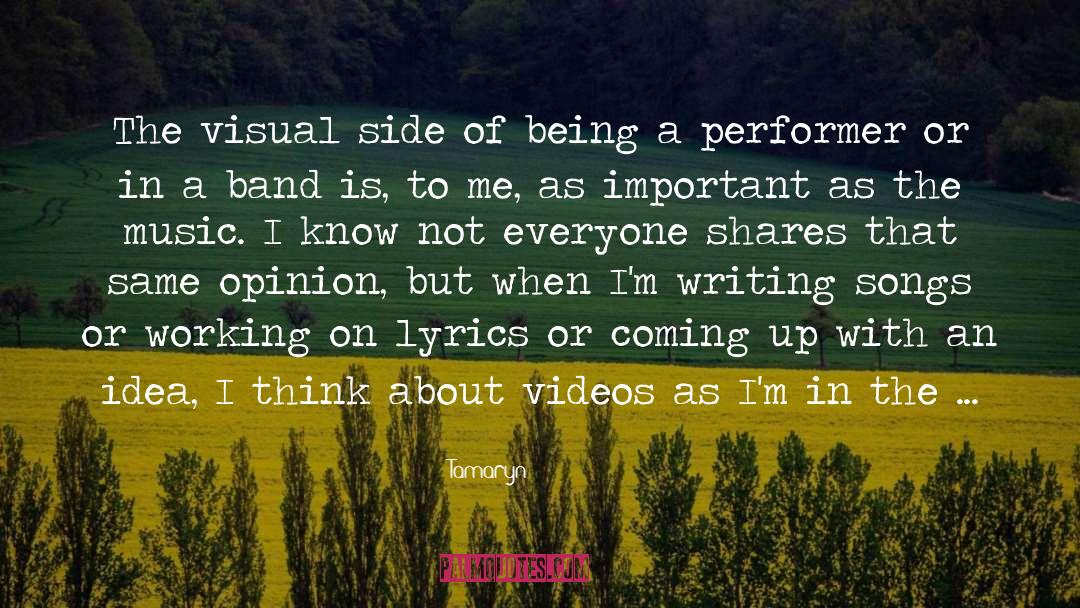 Tamaryn Quotes: The visual side of being
