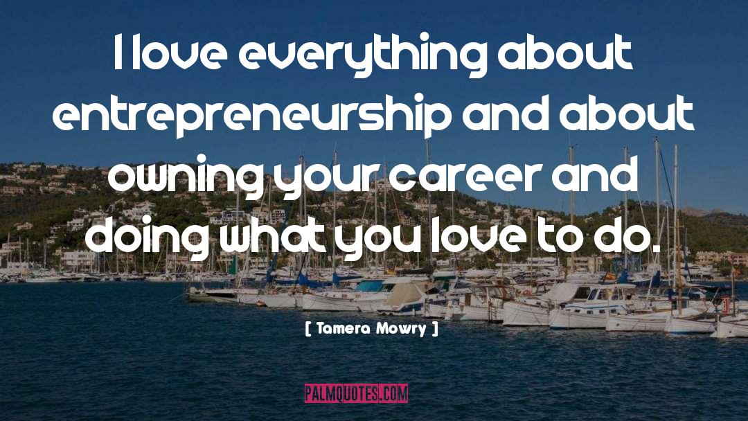 Tamera Mowry Quotes: I love everything about entrepreneurship
