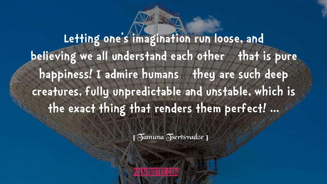 Tamuna Tsertsvadze Quotes: Letting one's imagination run loose,