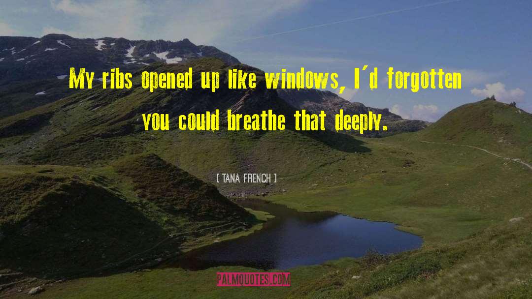 Tana French Quotes: My ribs opened up like