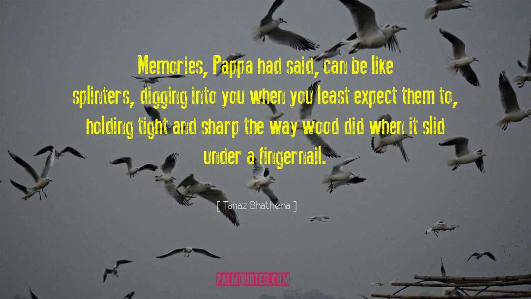 Tanaz Bhathena Quotes: Memories, Pappa had said, can